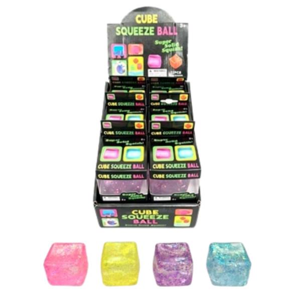 CUBE SQUISHY SQUEEZE TOY (12 UNITS)