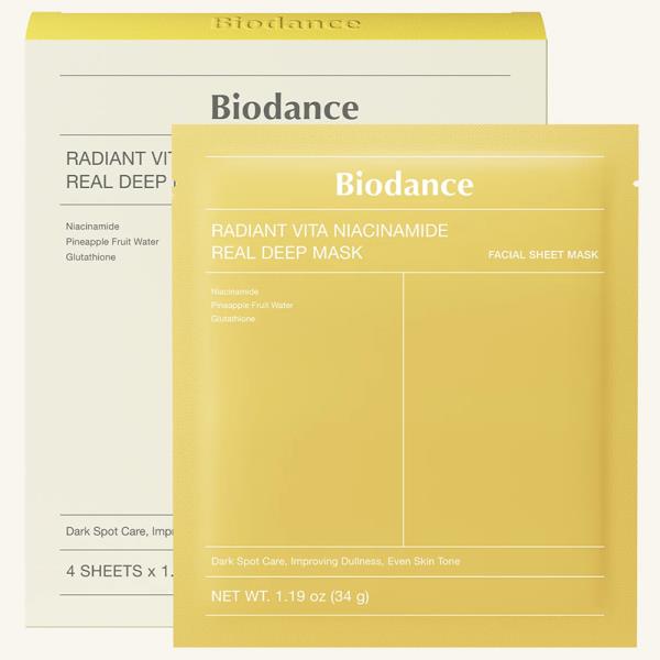 BIODANCE RADIANT VITA NIACINAMIDE REAL DEEP FACIAL SHEET MASK (4 UNITS)