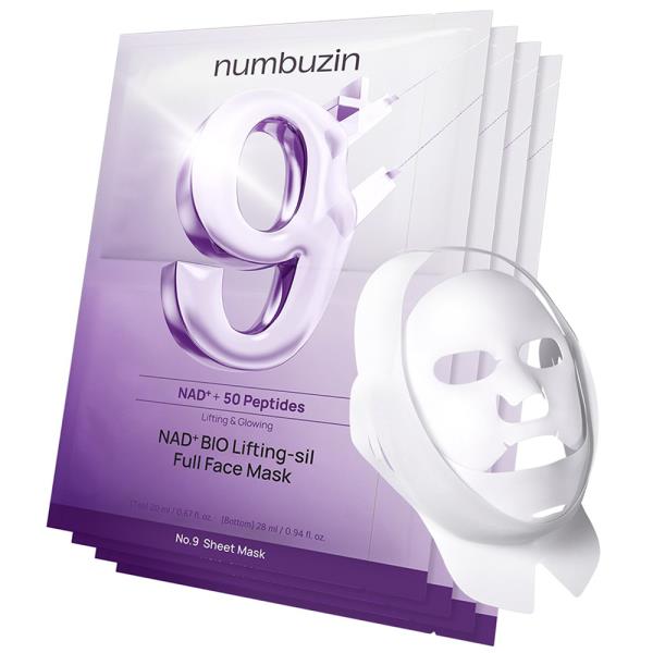 NUMBUZIN NO 9 NAD PLUS BIO LIFTING SIL FULL FACE MASK (4 UNITS)