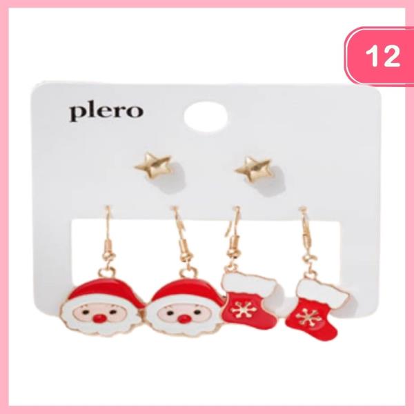 CHRISTMAS DANGLE EARRINGS (12 UNITS)
