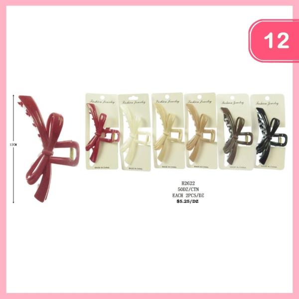 BOW HAIR CLAW CLIP (12 UNITS)