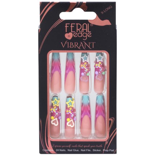 FERAL EDGE VIBRANT DESIGN X LONG NAIL DECORATION SET