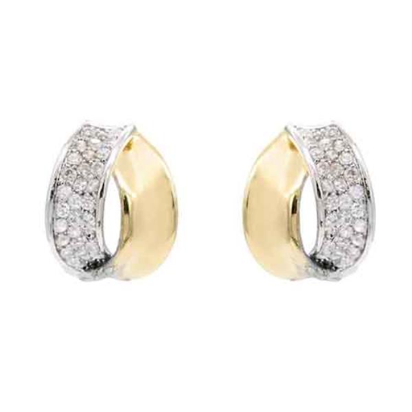 14K GOLD PLATED TWO TONE EARRING