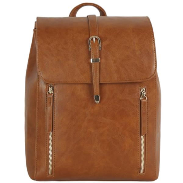 CHIC SMOOTH BUCKLE ZIPPER HANDLE BACKPACK