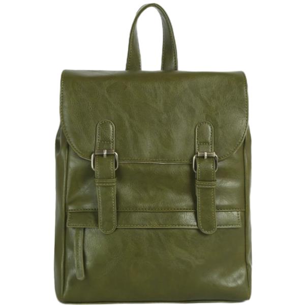 DOUBLE BUCKLE SMOOTH ZIPPER DESIGN BACKPACK