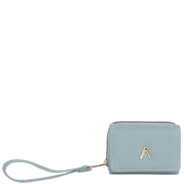 TEXTURED LOGO ZIPPER WRISTLET STRAP WALLET