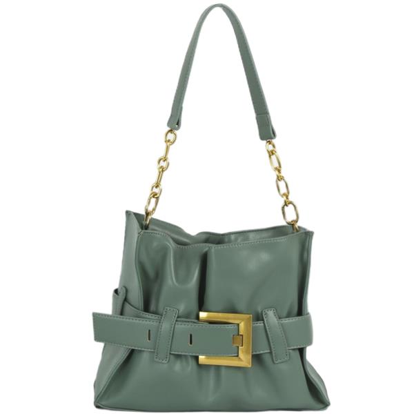 MODERN PLEATED BUCKLE DESIGN SHOULDER BAG