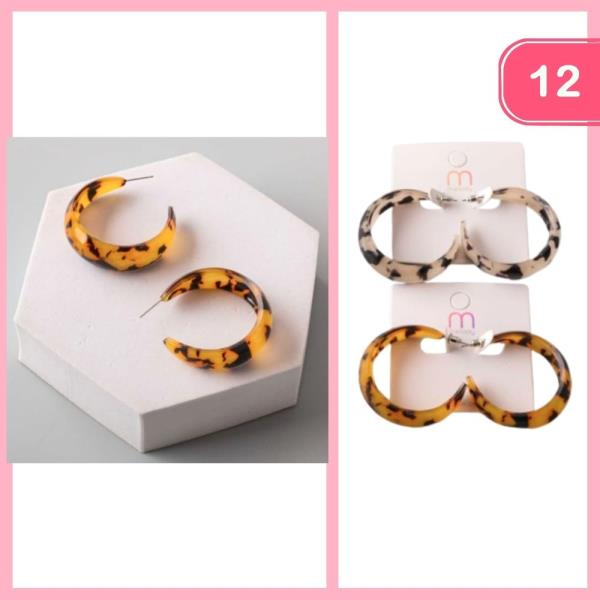 TORT CHUNKY OPEN HOOP EARRING
