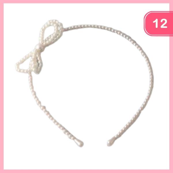 PEARL THREADED BOW HEADBAND (12 UNITS)