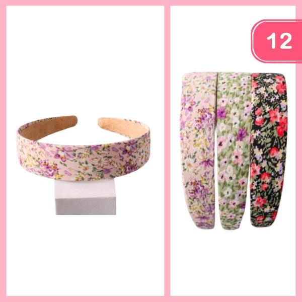 FLORAL WIDE HEADBAND (12 UNITS)