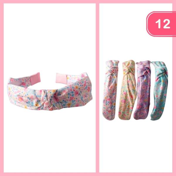 SPRING FLORAL KNOTTED HEADBAND (12 UNITS)