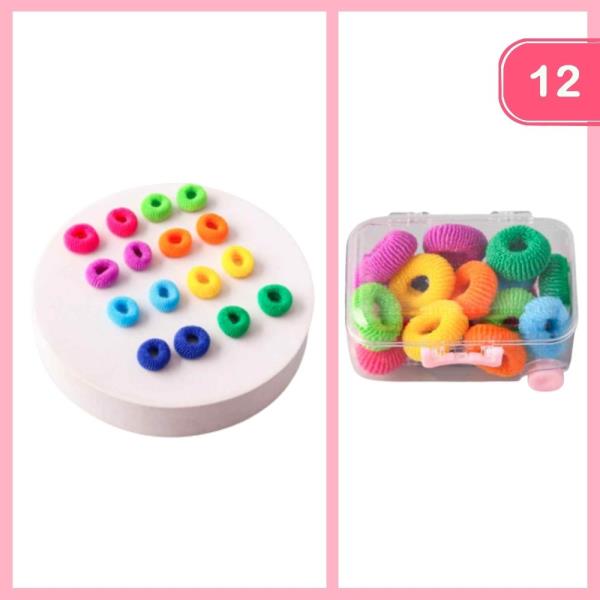 SUITCASE MINI HAIR TIES SET (12 UNITS)