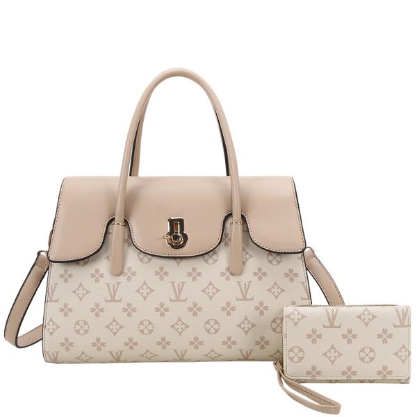 2IN1 MODERN PATTERN DESIGN SATCHEL BAG W WALLET SET
