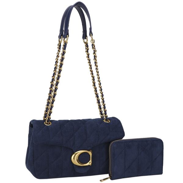 2IN1 QUILTED FASHION CROSSBODY BAG W WALLET SET