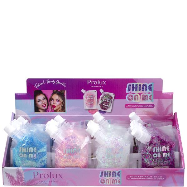 PROLUX SHINE ON ME BODY AND HAIR GLITTER GEL (24 UNITS)