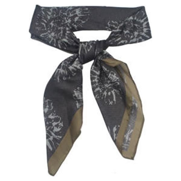 DANDELION TIEDYE PRINT SILKY BANDANA SQUARE NECK SCARF