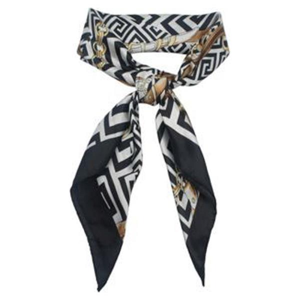 CHAIN SILKY BANDANA SQUARE NECK SCARF