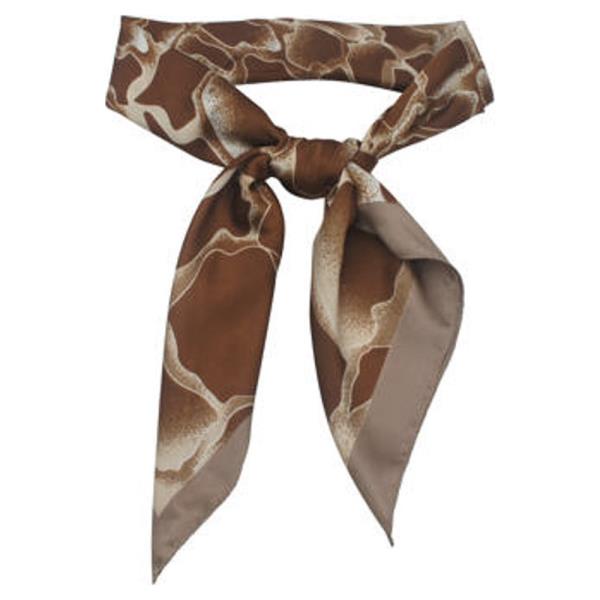 GIRAFFE PATTERN PRINT SILKY BANDANA SQUARE NECK SCARF