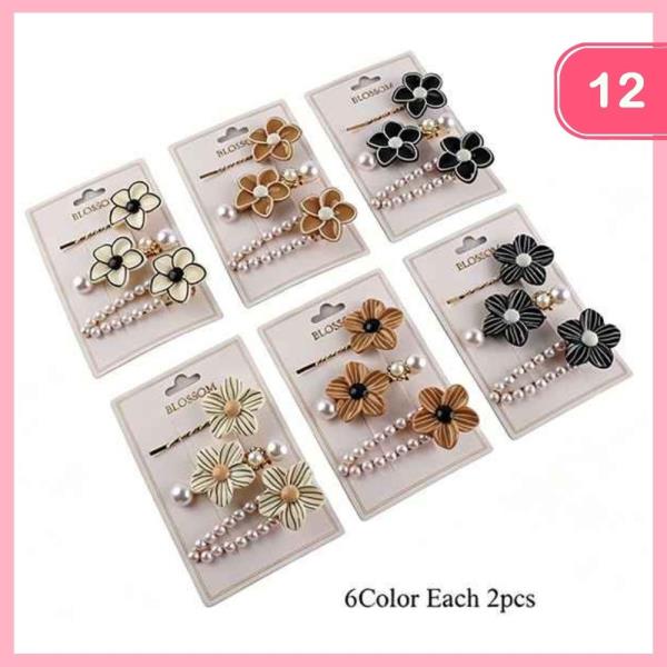 FLOWER PEARL HAIR PIN (12 UNITS)