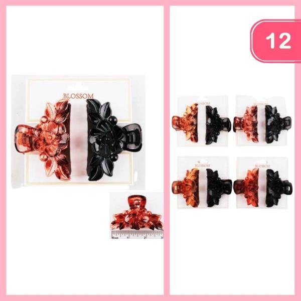 FLOWER HAIR CLAW CLIP (12 UNITS)