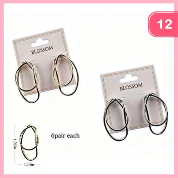 LAYERES POST DROP EARRINGS (12 UNITS)