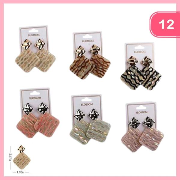 TEXTURED DANGLE EARRING (12 UNITS)