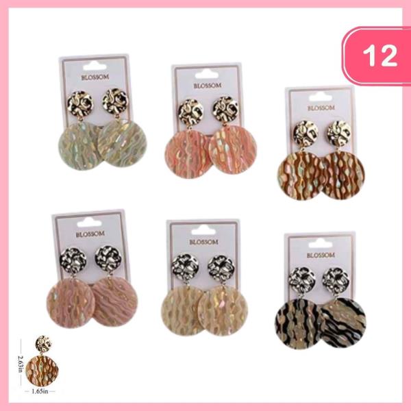 ROUND DANGLE EARRINGS (12 UNITS)