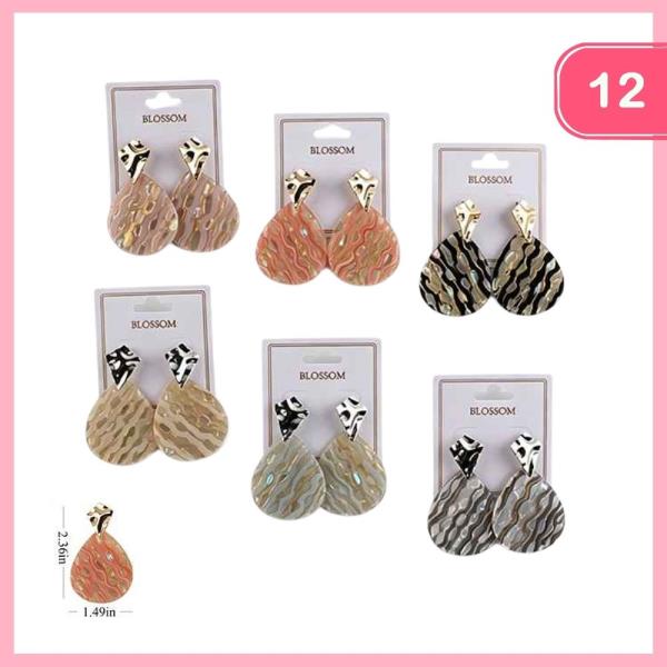 TEARDROP DANGLE EARRING (12 UNITS)