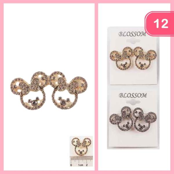 RHINESTONE POST EARRING (12 UNITS)