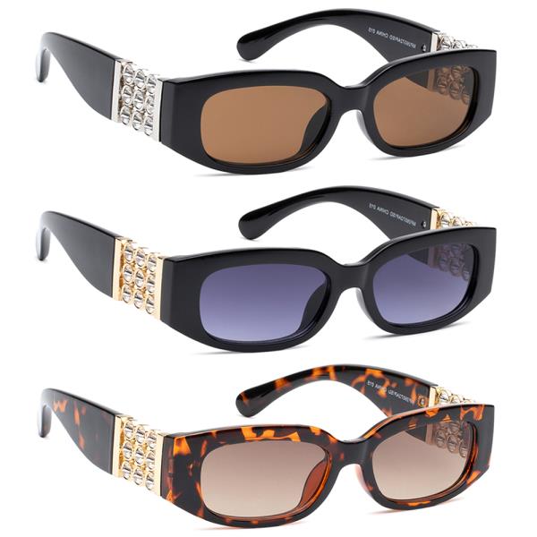ROUND SQUARE SIDE DESIGN SUNGLASSES 1DZ