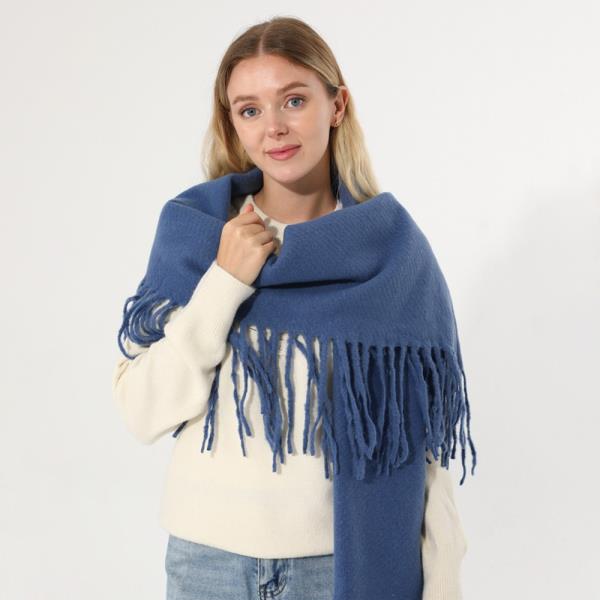 SOFT THICK SCARF SOLID WOMEN WINTER KNIT SHAWL