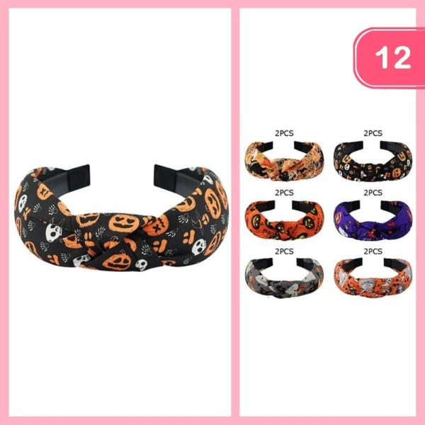 HALLOWEEN KNOTTED HEADBAND ( 12 UNITS)
