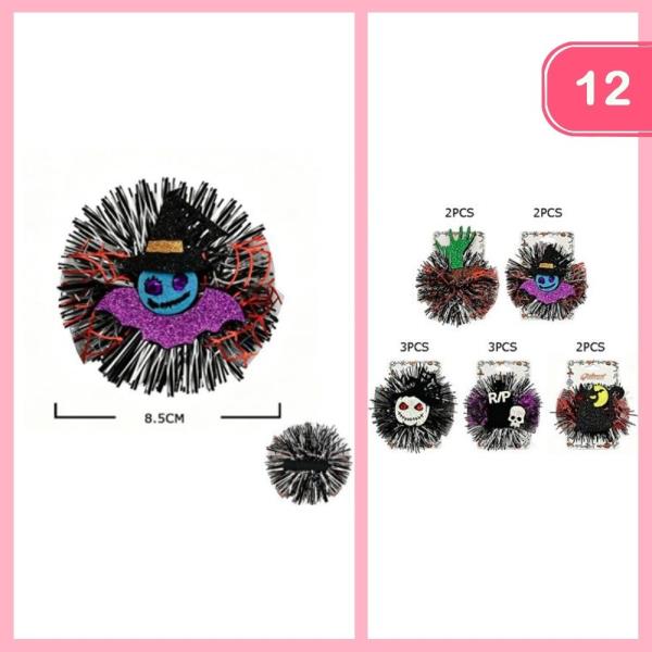 HALLOWEEN POM POM HAIR PIN (12 UNITS)