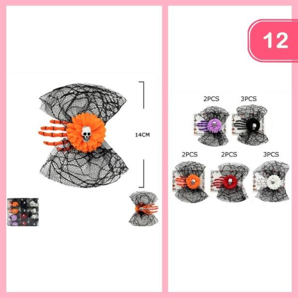 HALLOWEEN TULLE HAIR BOW (12 UNITS)