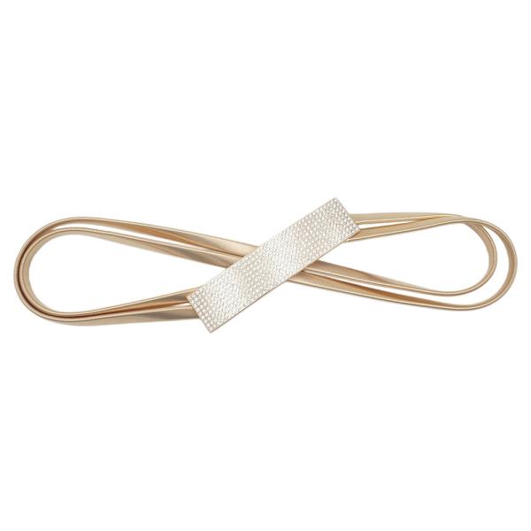 RHINESTONE PAVE BAR DOUBLE STRETCH CHAIN BELT