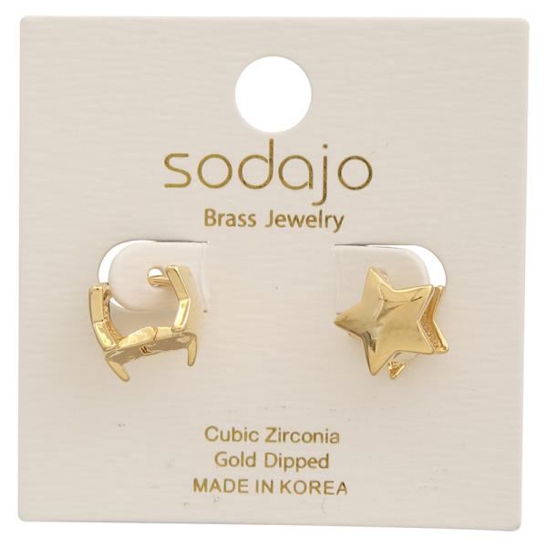 SODAJO CZ STAR GOLD DIPPED EARRING