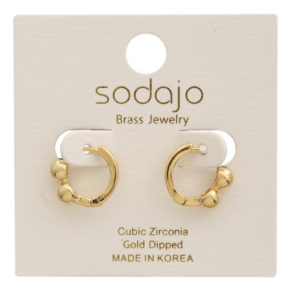 SODAJO SPHERE HUGGIE HOOP GOLD DIPPED EARRING