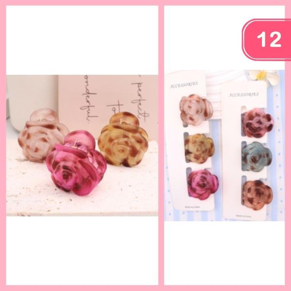 MINI FLOWER HAIR CLAW CLIPS (12 UNITS)