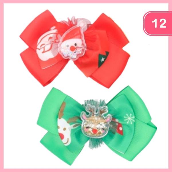 CHRISTMAS HAIR BOW (12 UNITS)