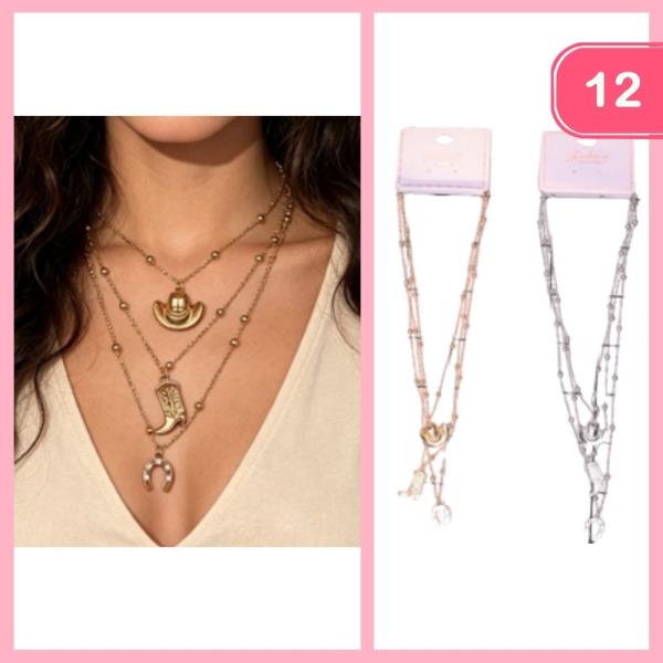 WESTERN PENDANT LAYERED NECKLACE