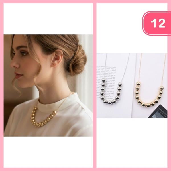 BALL BEADED NECKLACE (12 UNITS)