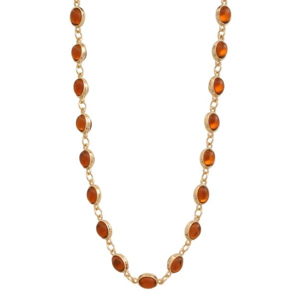 BEZEL SET STONE TENNIS NECKLACE