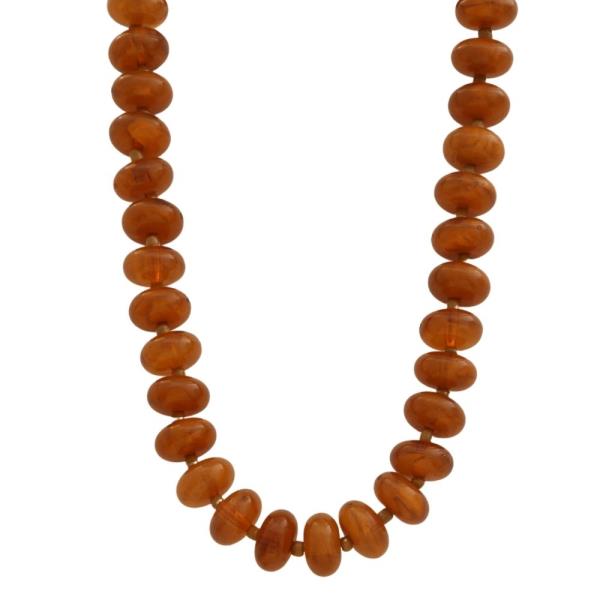 OBLONG DISC SHAPED BEADED NECKLACE