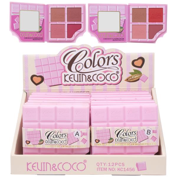 KEVIN AND COCO CHOCOLATE FLAVORED BEAN BLUSH PALETTE (12 UNITS)