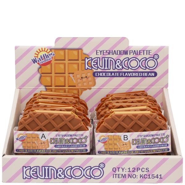 KEVIN AND COCO CHOCOLATE FLAVORED BEAN EYESHADOW PALETTE (12 UNITS)