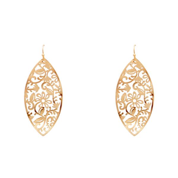 OVAL FILIGREE DANGLE EARRING