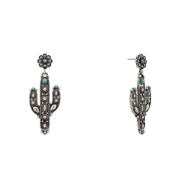 WESTERN CACTUS DROP EARRING