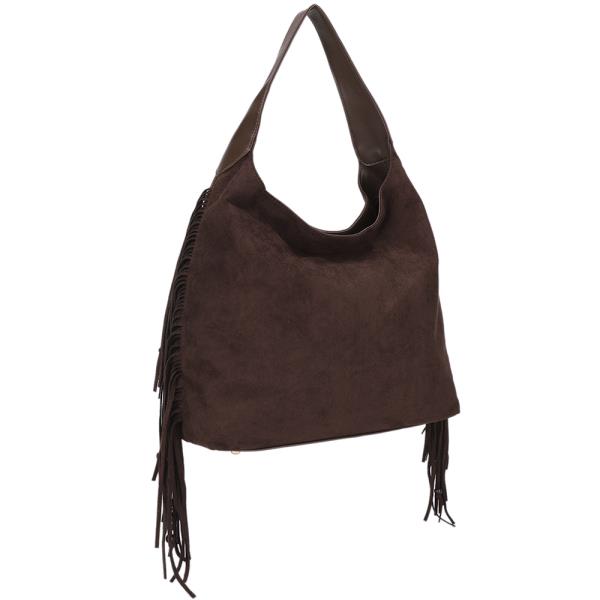 TRENDY FRINGE DESIGN SHOULDER HOBO BAG