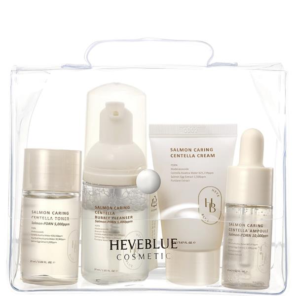 HEVEBLUE SALMON CARING CENTELLA SPECIAL TRAVEL KIT BAG