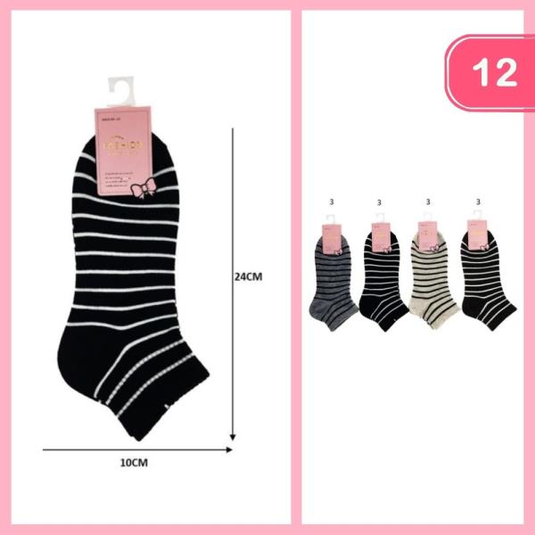 STRIPED ANKLE SOCKS (12 UNITS)